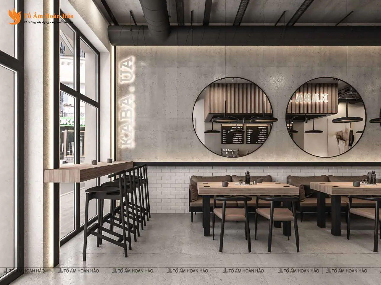 Chi tiết thiết kế nội thất bên trong quán – KABA COFFEE – THIẾT KẾ QUÁN CÀ PHÊ 260M2 PHONG CÁCH INDUSTRIAL HIỆN ĐẠI XU HƯỚNG 2023