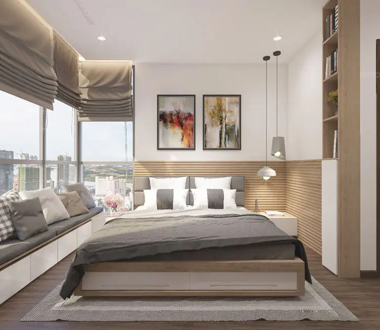Vật liệu ấm áp – Nội thất chung cư 98m2 Chelsea Park