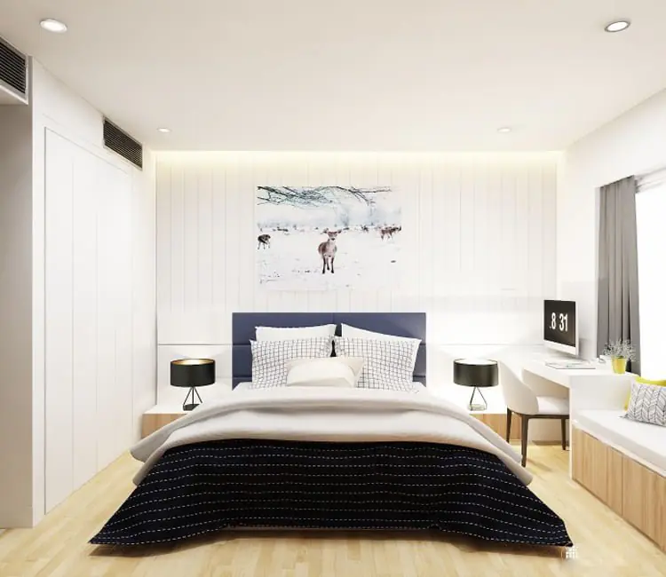 Vật liệu ấm áp – Nội thất chung cư Hanoi Landmark 51 86m2 – Anh Toàn