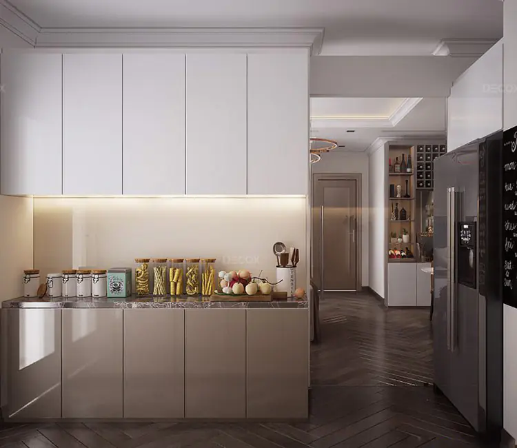 Vật liệu ấm áp – Nội thất chung cư 100m2 29T4 Hoàng Đạo Thúy