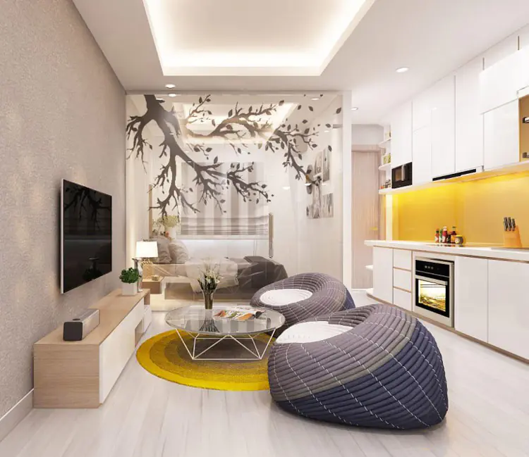 Tối ưu công năng – Nội thất chung cư 43m2 Hateco – chị Hằng