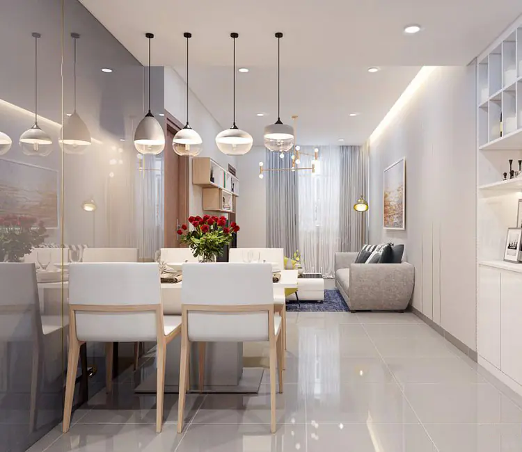 Cân bằng ánh sáng – Nội thất chung cư 49m2 Mipec – Chị Vân Anh