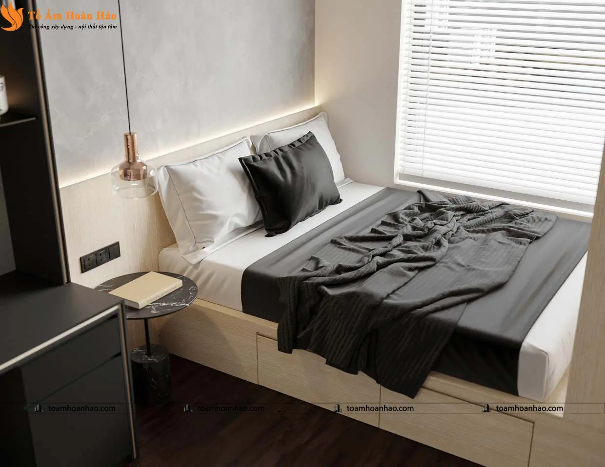 Phòng ngủ 1 – Chung cư 2PN hiện đại 78m2