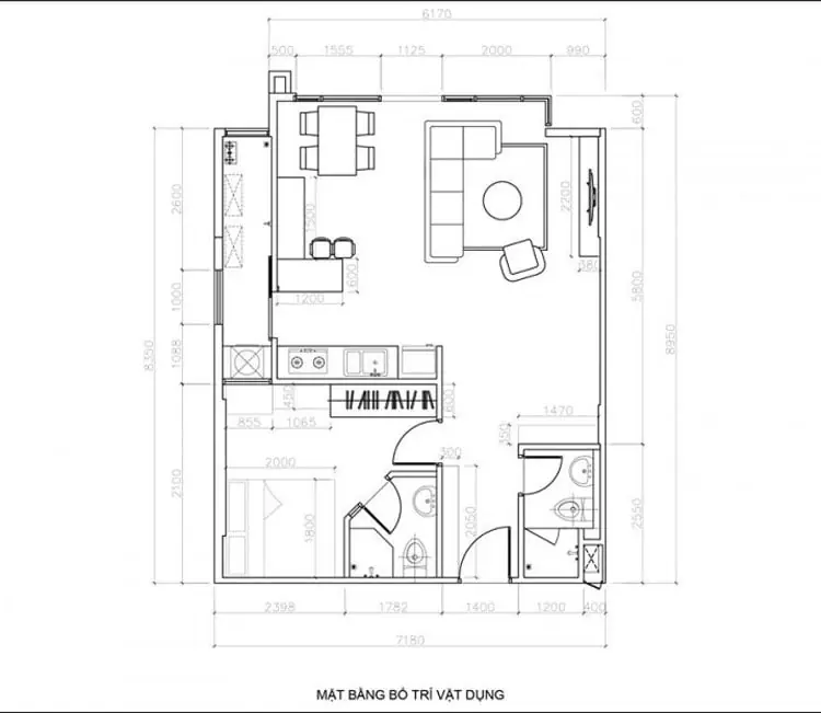 Nội thất chung cư 56m2 Mỹ Đình Pearl – chị Trâm Anh