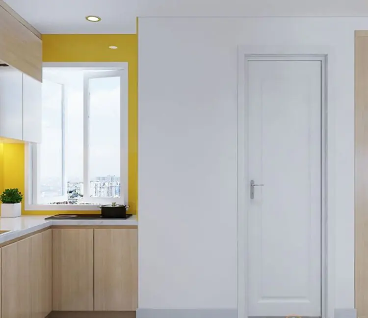 Vật liệu ấm áp – Nội thất chung cư 70m2 Green Stars – anh Tùng