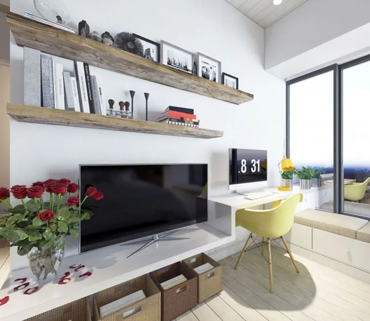 Vật liệu ấm áp – Nội thất chung cư 77m2 Center Point – anh Quang