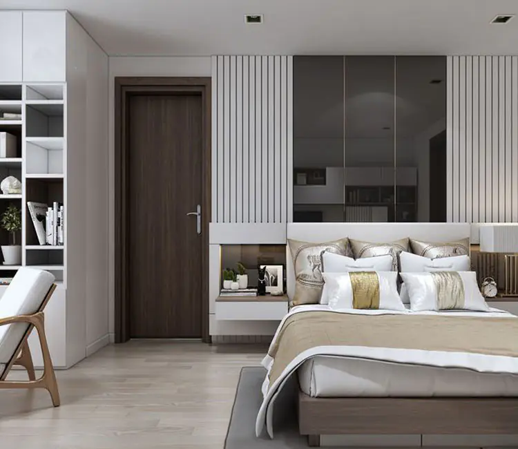 Vật liệu ấm áp – Nội thất chung cư 85m2 Tân Tây Đô – Anh Cường