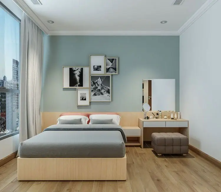 Vật liệu ấm áp – Nội thất chung cư 72m2 Valencia Garden Long Biên – Anh Mạnh