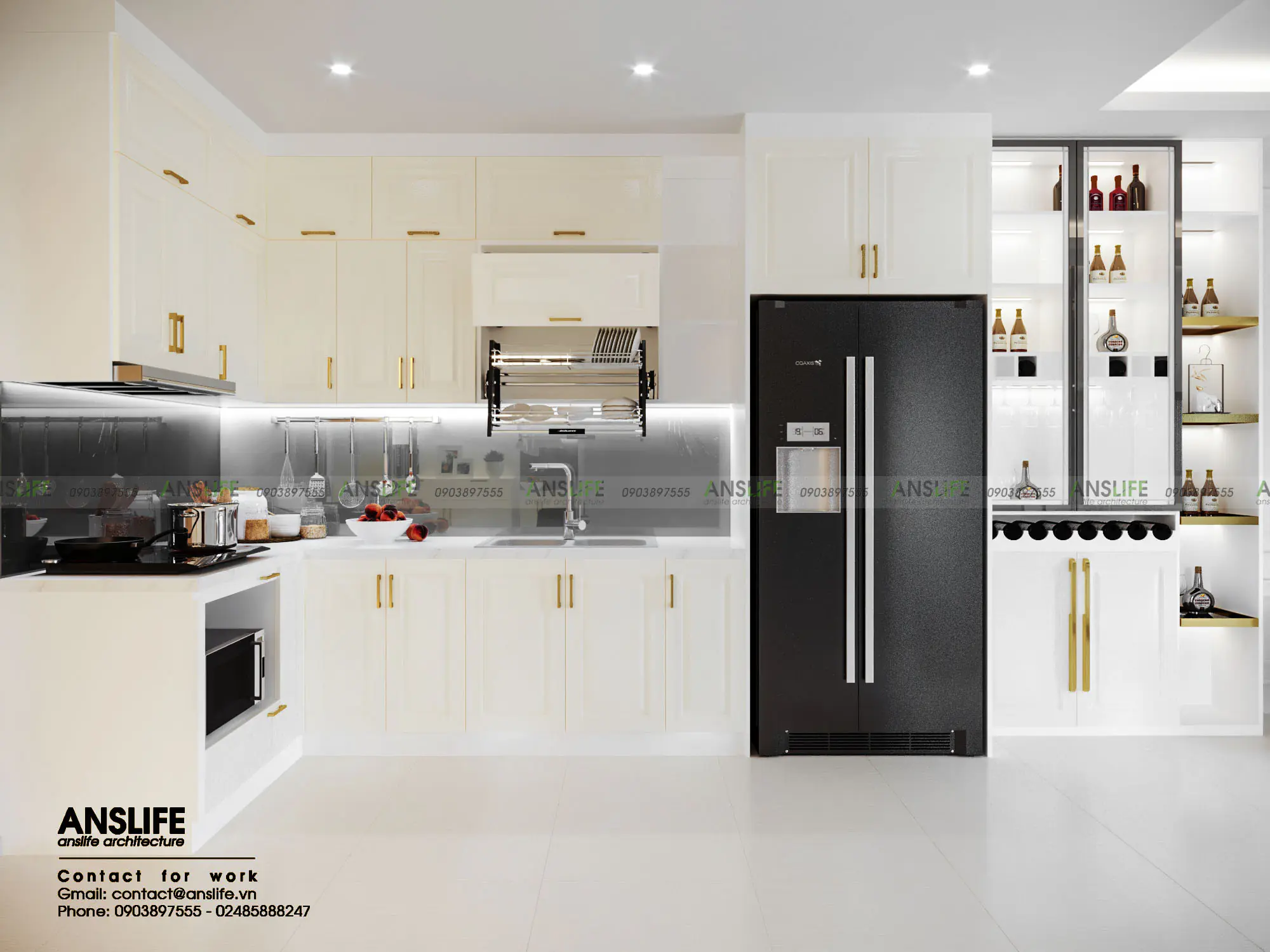 Phòng bếp với thiết kế cao cấp – Căn hộ Vinhomes Grandpark 82m2