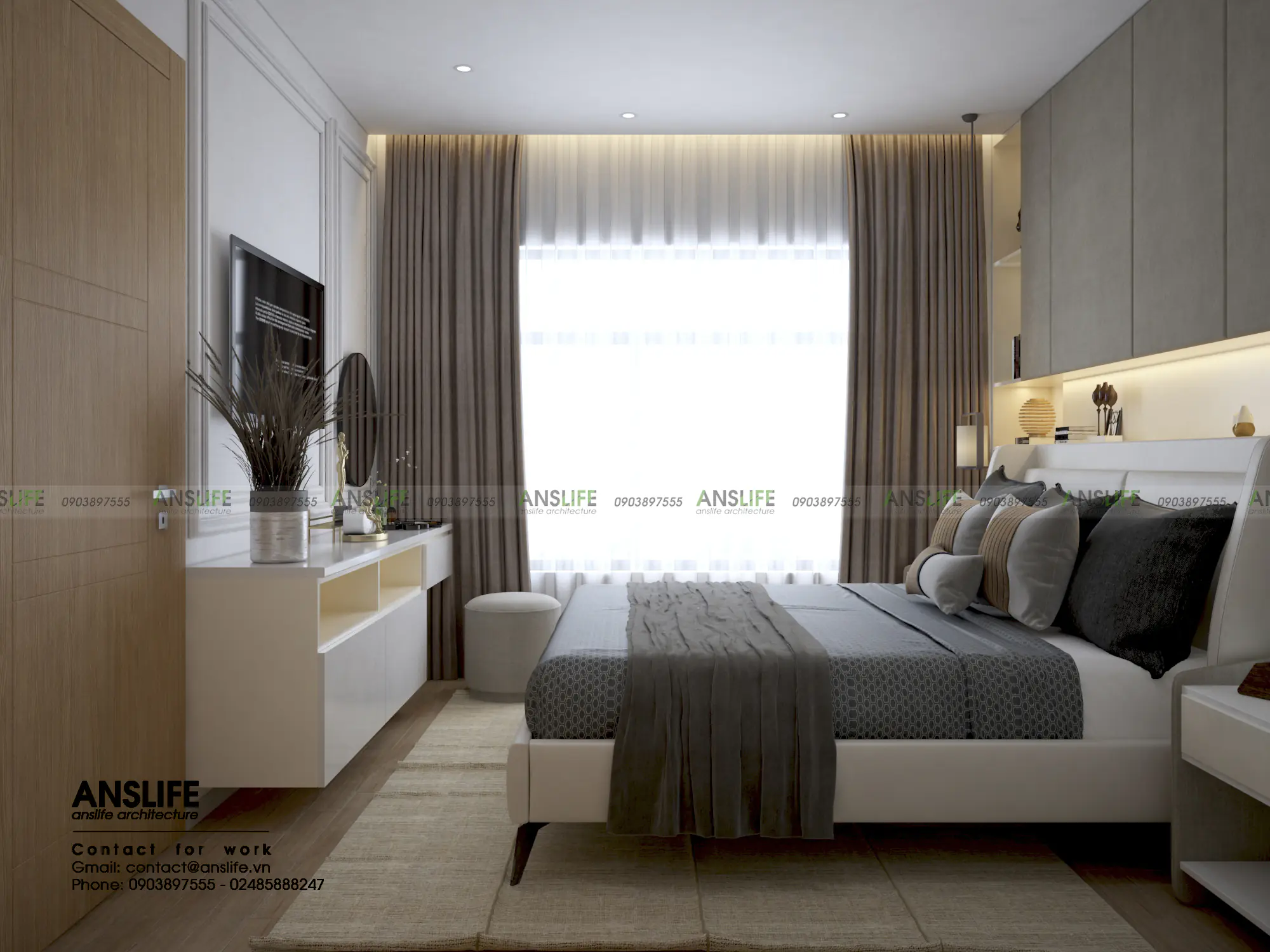 Phòng ngủ master – Căn hộ Vinhomes Grandpark 82m2