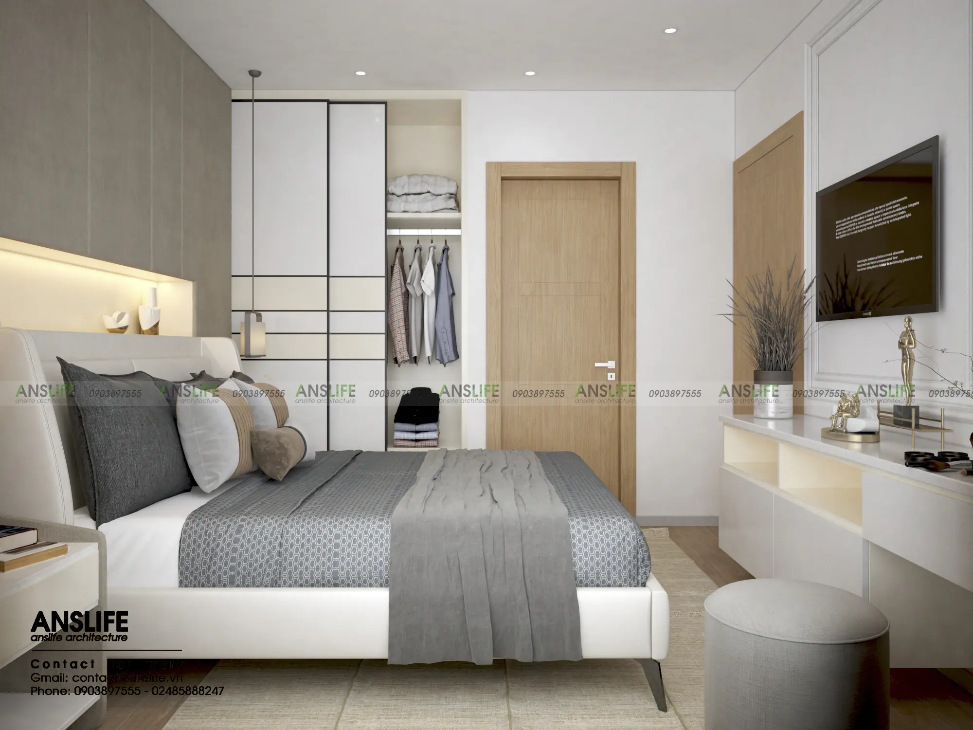 Phòng ngủ master – Căn hộ Vinhomes Grandpark 82m2