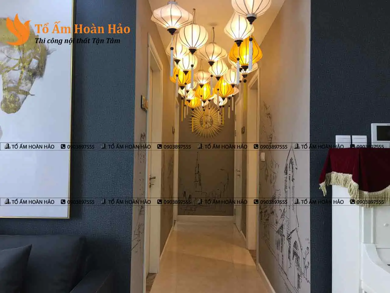 Không gian phòng ngủ master được thiết kế theo phong cách Nhật cổ. – Chung cư 85m2 phong cách Nhật Bản